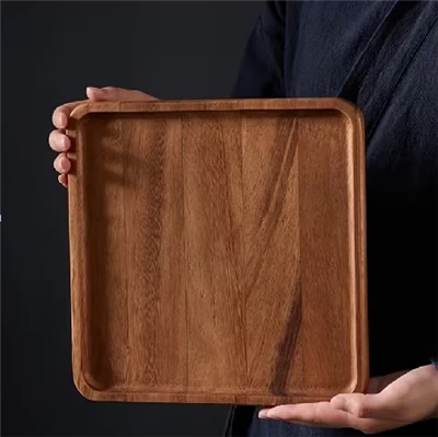 Acacia Wood Square Dinner Plate