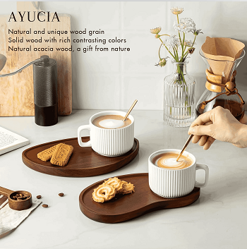 Wood Tray For Coffee Cups